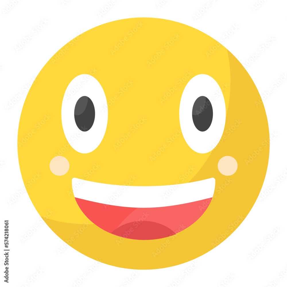 Fototapeta premium Beaming Face with Smiling Eyes Flat Multicolor Icon