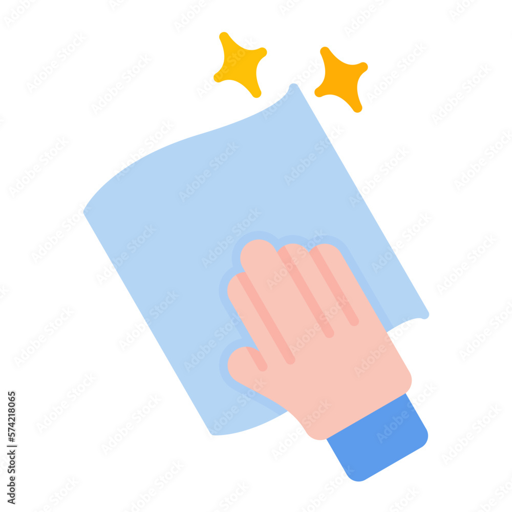 Wipe with Hand Flat Multicolor Icon Wipe with Hand Flat Multicolor Icon