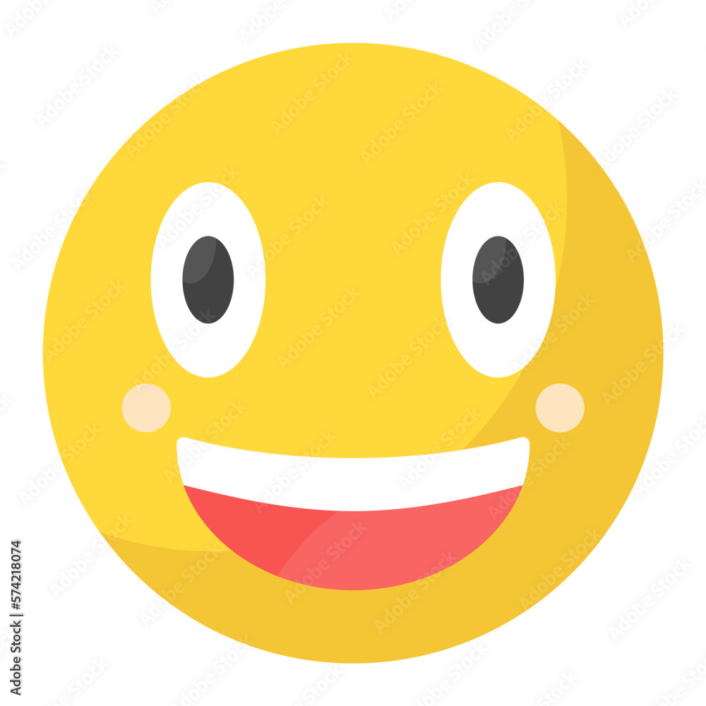 Grinning Face with Big Eyes Flat Multicolor Icon Grinning Face with Big Eyes Flat Multicolor Icon