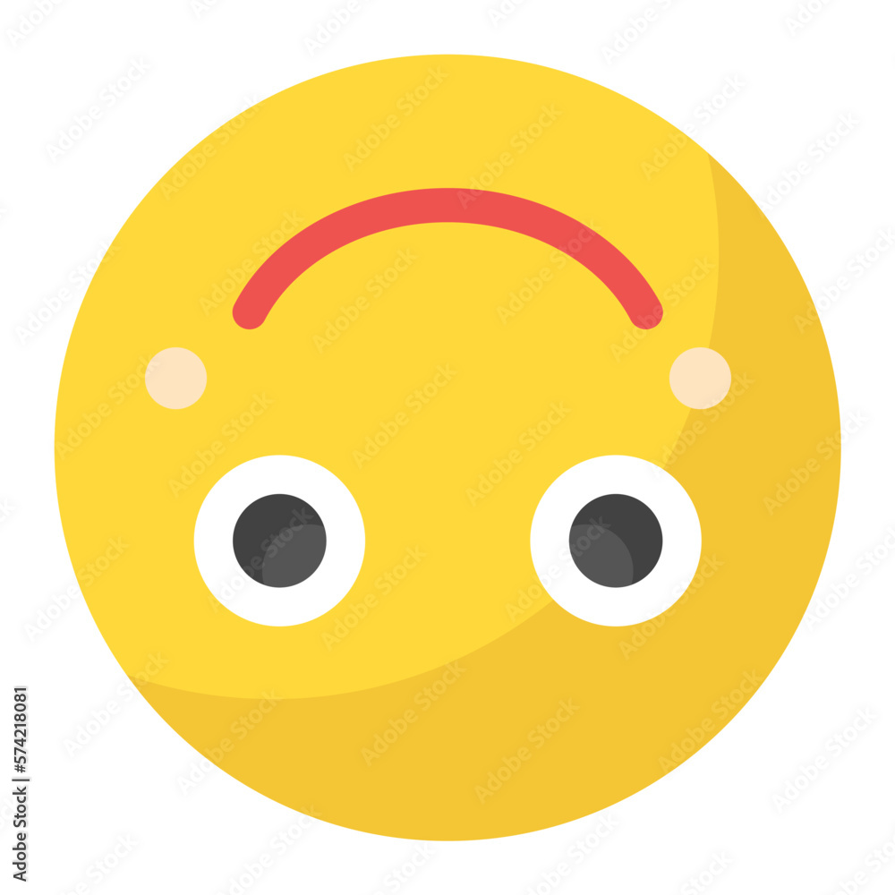 Upside Down Face Flat Multicolor Icon Upside Down Face Flat Multicolor Icon