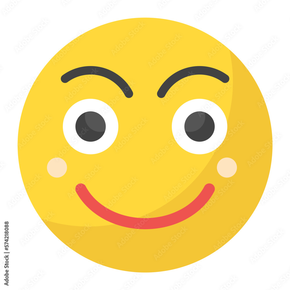 Slightly Smiling Face Flat Multicolor Icon Slightly Smiling Face Flat Multicolor Icon