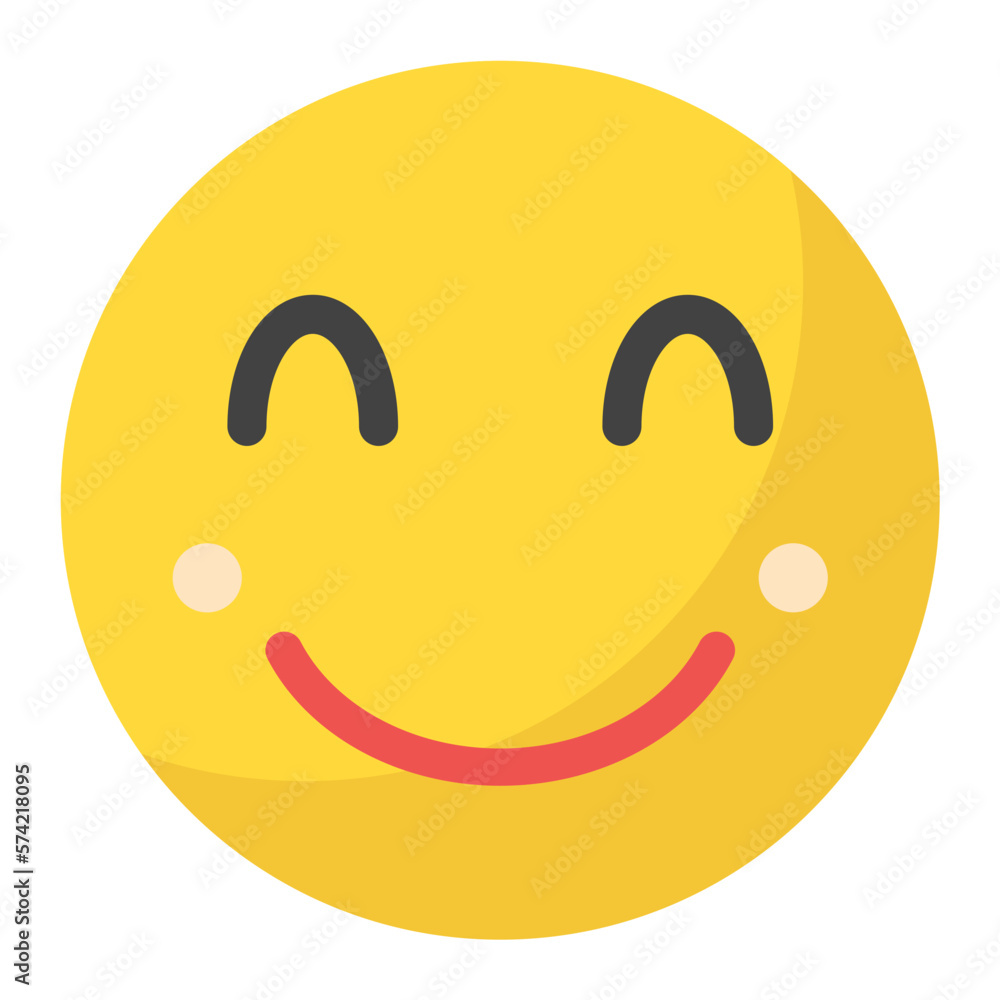 Smiling Face Flat Multicolor Icon Smiling Face Flat Multicolor Icon
