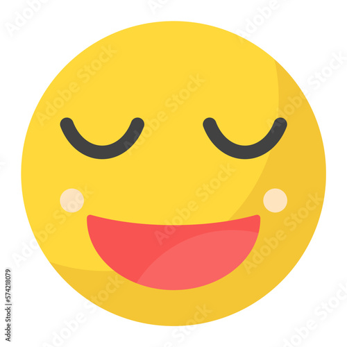 Smiling Face with Smiling Eyes Flat Multicolor Icon