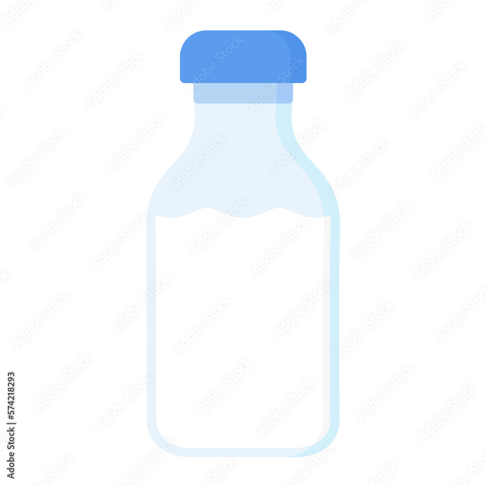 Milk Bottle Flat Multicolor Icon