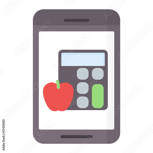 Calorie Calculator Flat Multicolor Icon