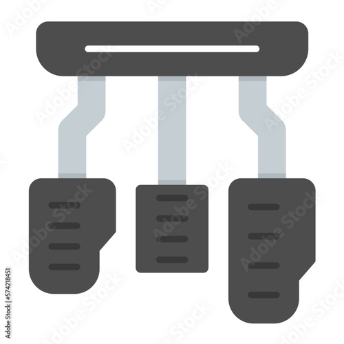 Car Pedal Flat Multicolor Icon
