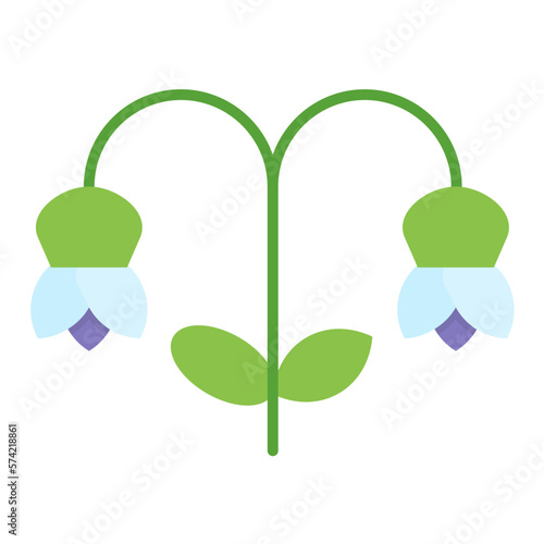 Snowdrop Flat Multicolor Icon