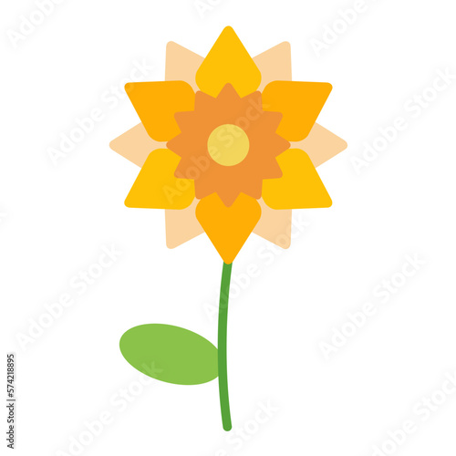 Daffodil Flat Multicolor Icon