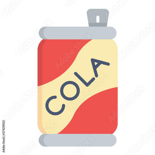 Cola Can Flat Multicolor Icon