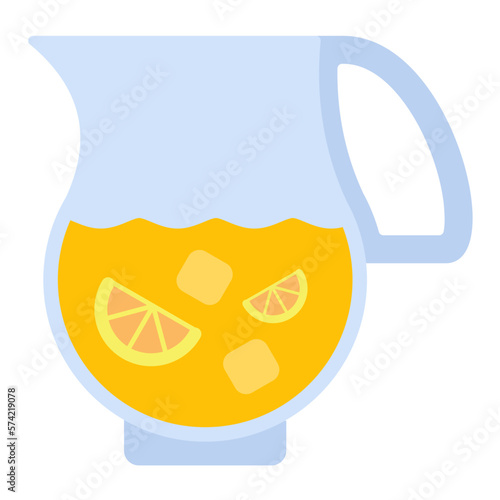 Lemonade Jug Flat Multicolor Icon