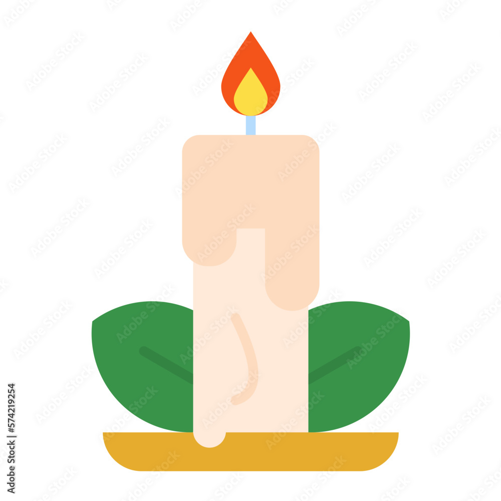 Obraz premium Candle Flat Multicolor Icon