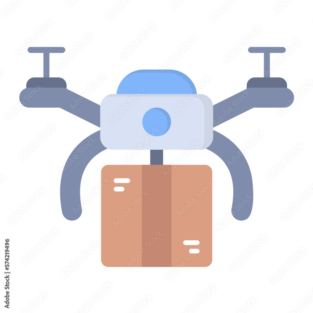 Drone Delivery Flat Multicolor Icon Drone Delivery Flat Multicolor Icon