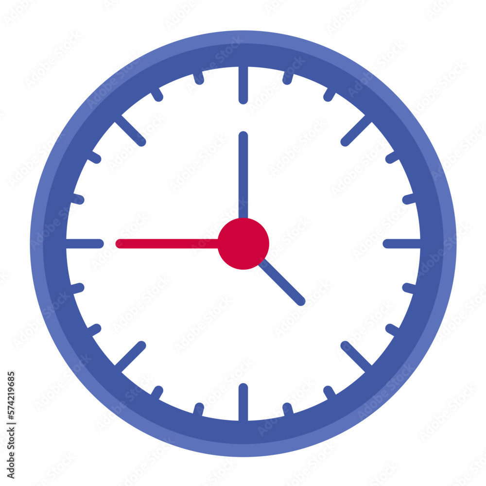 Wall Clock Flat Multicolor Icon