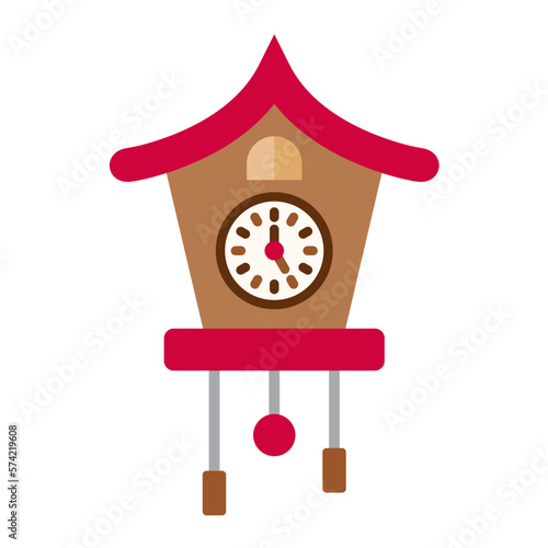 Cuckoo Clock Flat Multicolor Icon