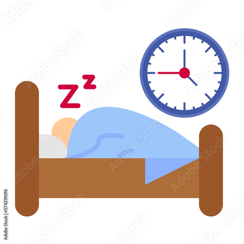 Bed Time Flat Multicolor Icon
