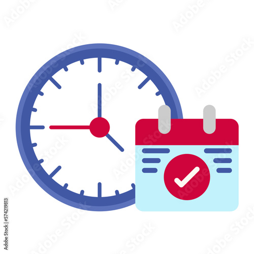 Time Plan Flat Multicolor Icon