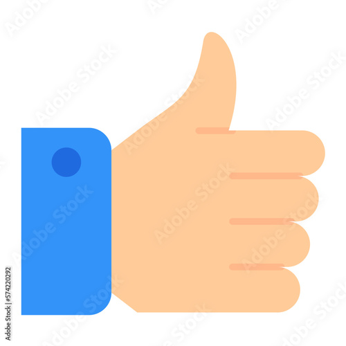 Thumbs Up Flat Multicolor Icon