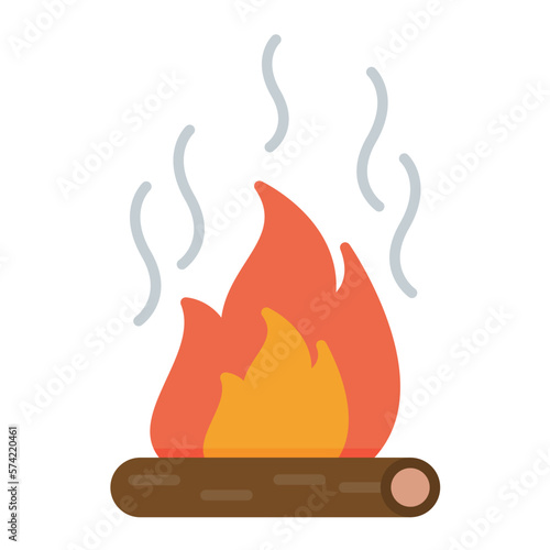 Fire Pollution Flat Multicolor Icon