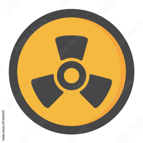 Radiation Flat Multicolor Icon