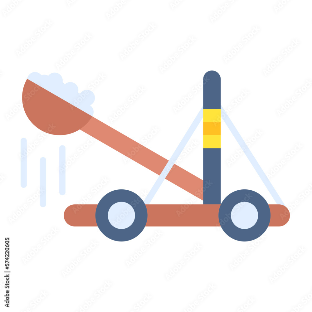 Catapult Flat Multicolor Icon Catapult Flat Multicolor Icon