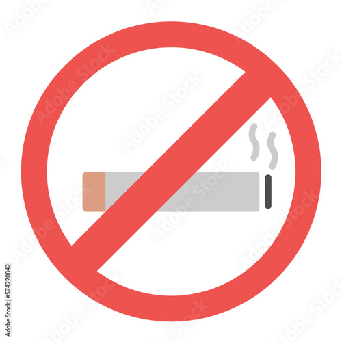 No Smoking Flat Multicolor Icon