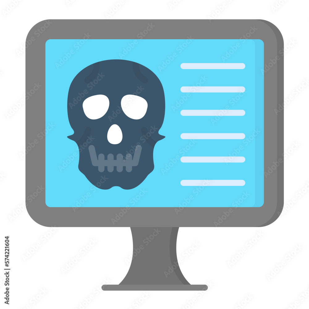 Computer Hacked Flat Multicolor Icon Computer Hacked Flat Multicolor Icon