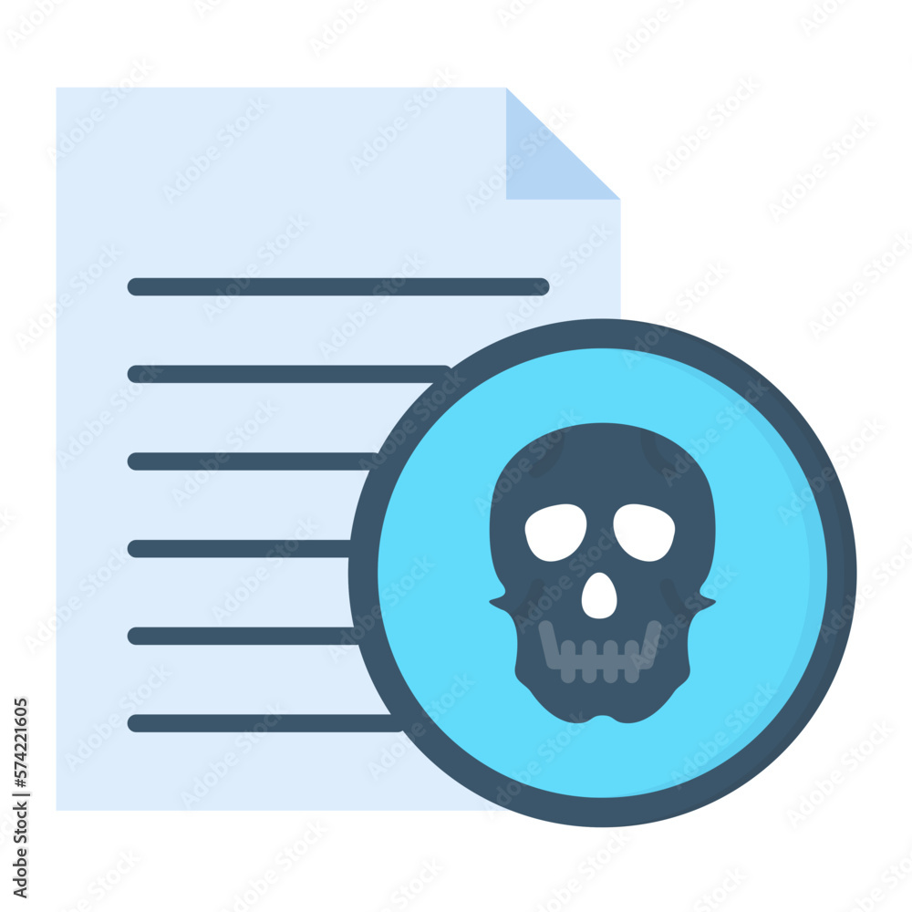 File Hacked Flat Multicolor Icon File Hacked Flat Multicolor Icon
