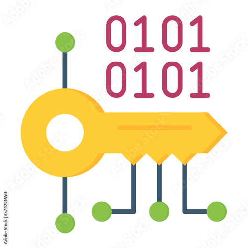 Key Encryption Flat Multicolor Icon