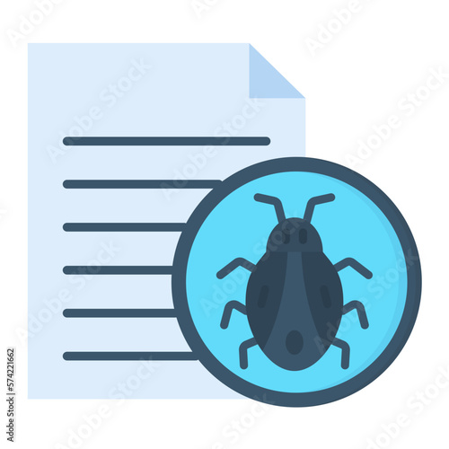Infected File Flat Multicolor Icon