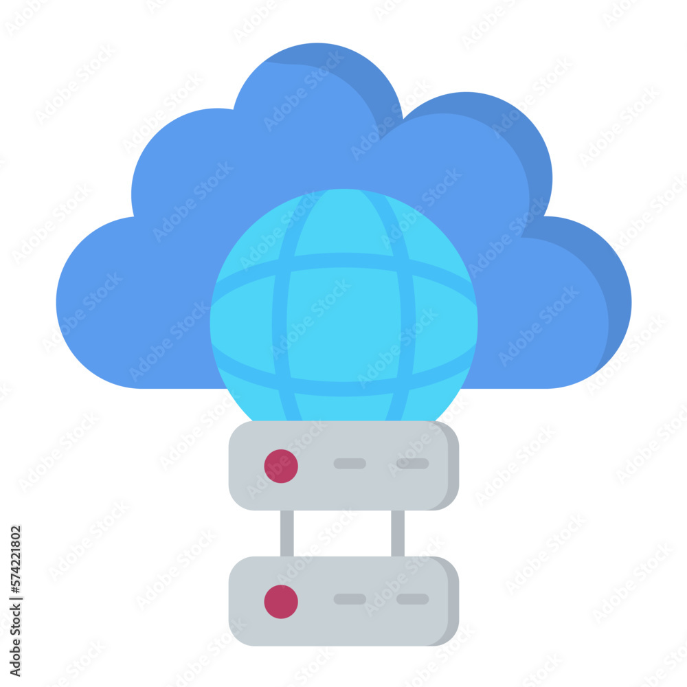 Cloud Hosting Flat Multicolor Icon Cloud Hosting Flat Multicolor Icon