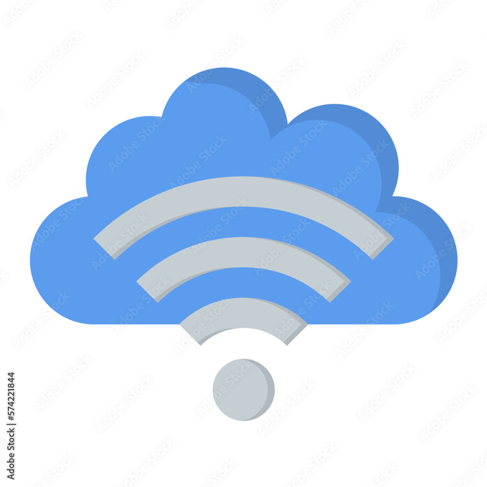 Cloud Wifi Flat Multicolor Icon Cloud Wifi Flat Multicolor Icon