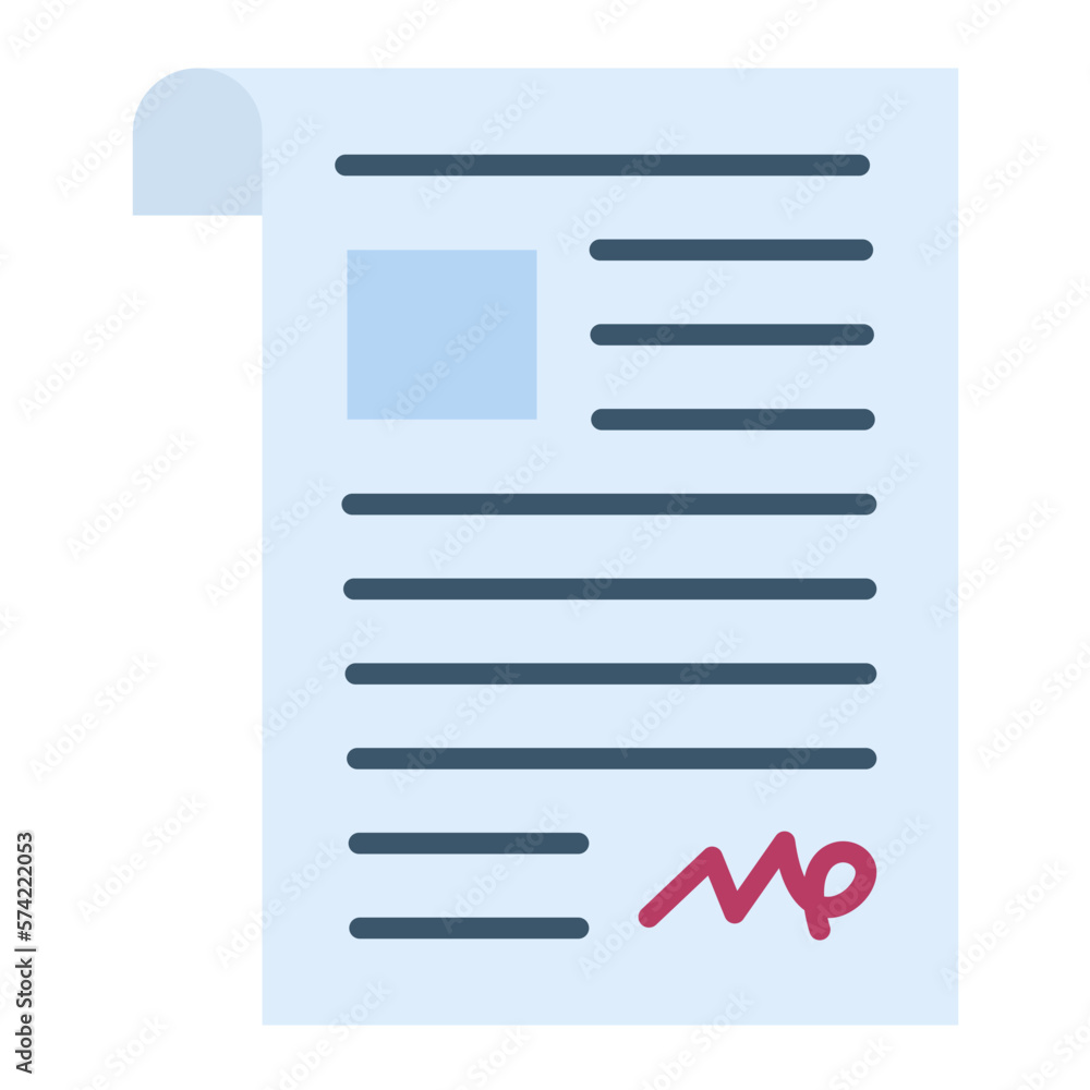Contract Flat Multicolor Icon Contract Flat Multicolor Icon