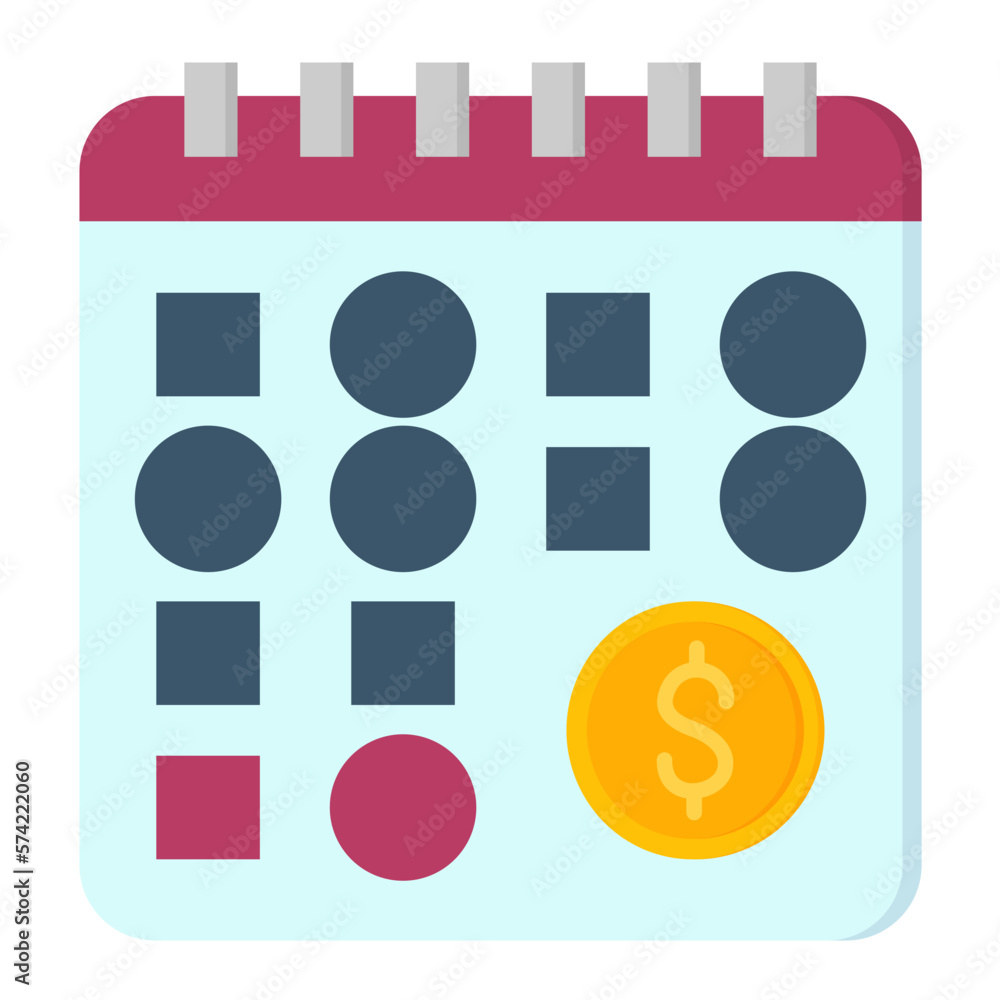 Fototapeta premium Calendar Flat Multicolor Icon