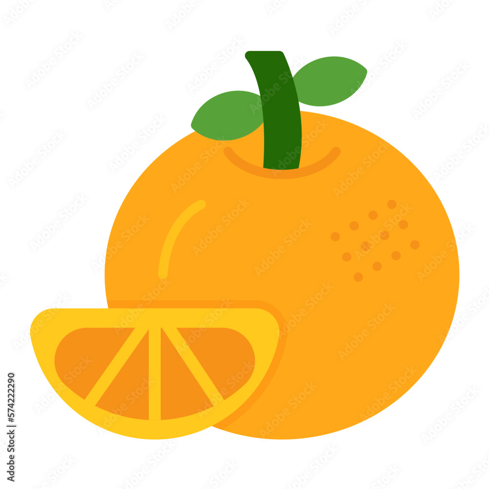 Tangerine Flat Multicolor Icon Tangerine Flat Multicolor Icon
