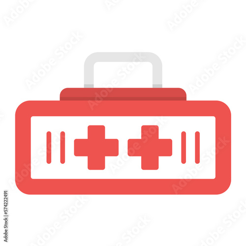 First Aid Kit Flat Multicolor Icon