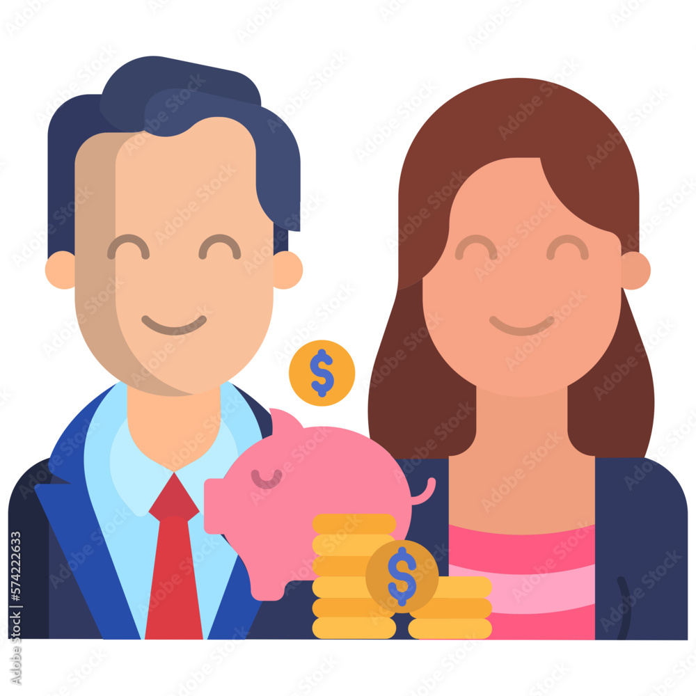 Fototapeta premium investment Couple icon