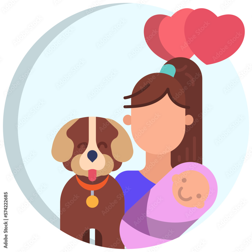 Naklejka premium girl and baby icon