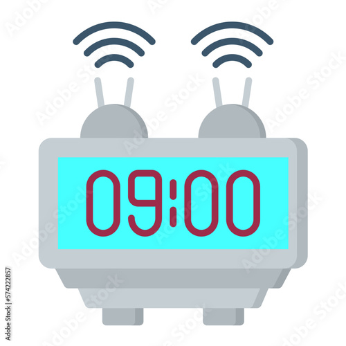 Smart Clock Flat Multicolor Icon