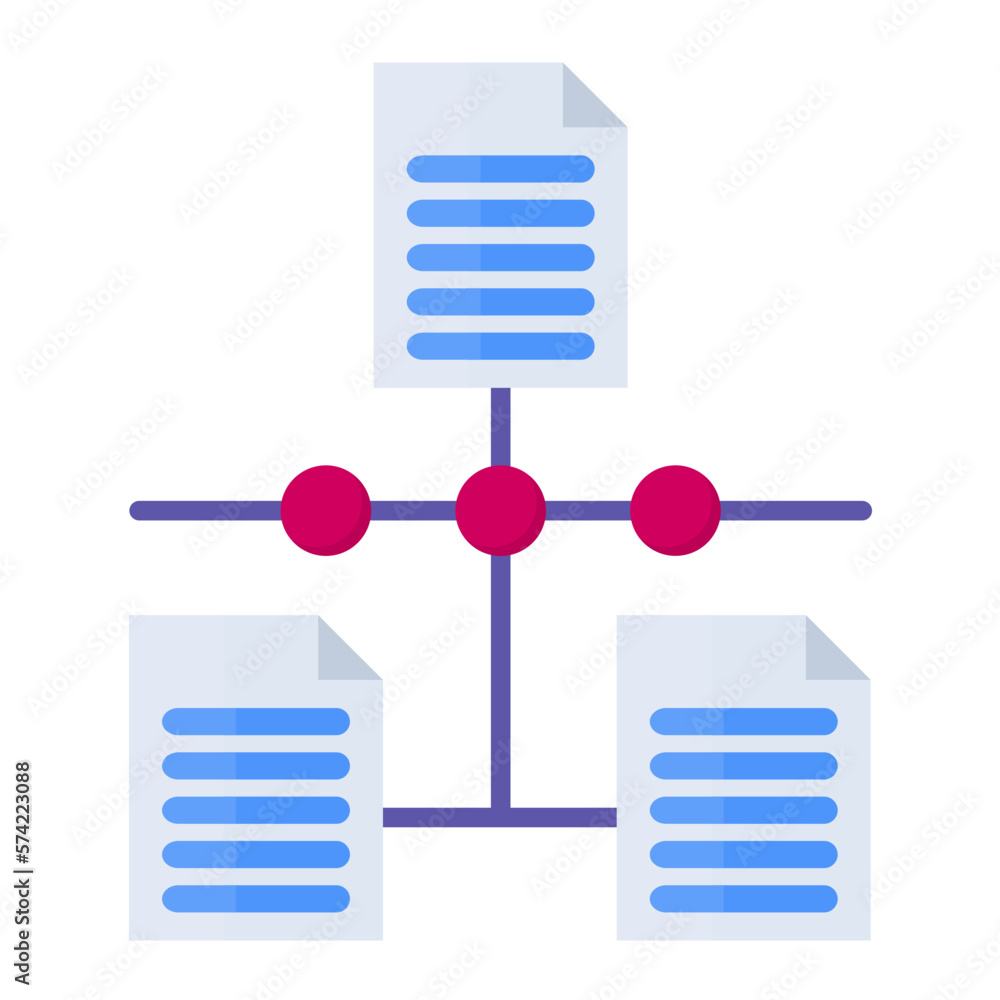 Linked Data Flat Multicolor Icon Linked Data Flat Multicolor Icon