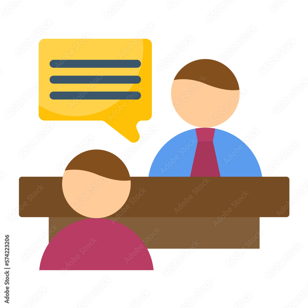 Interview Flat Multicolor Icon Interview Flat Multicolor Icon