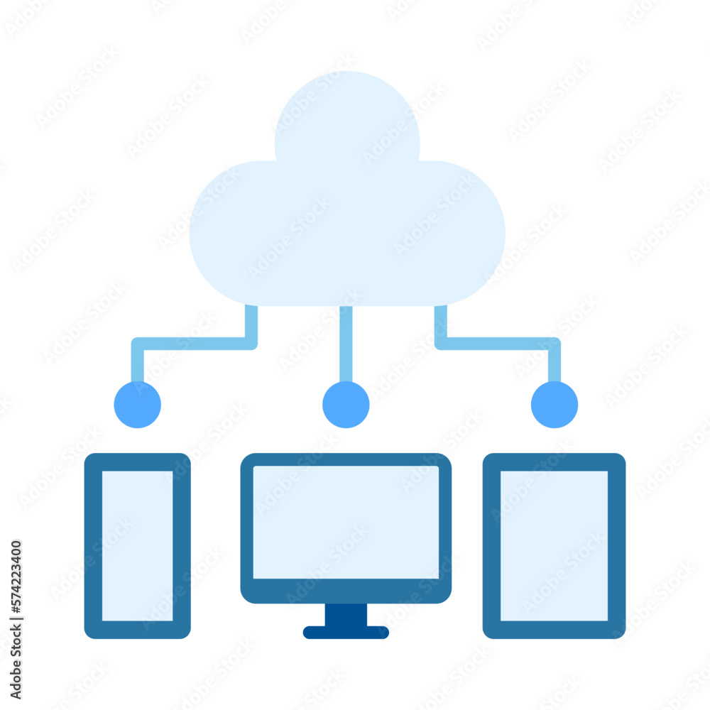 Cloud Computing Flat Multicolor Icon