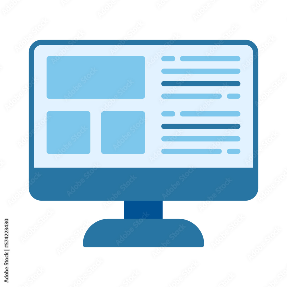 Web Layout Flat Multicolor Icon Web Layout Flat Multicolor Icon
