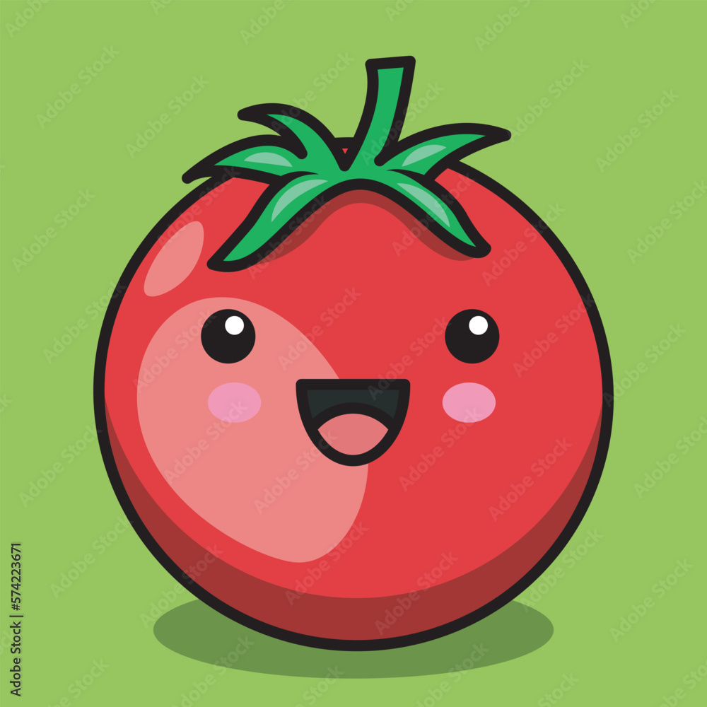 Obraz premium vector cute tomato vegetable character. Vegetable kawaii