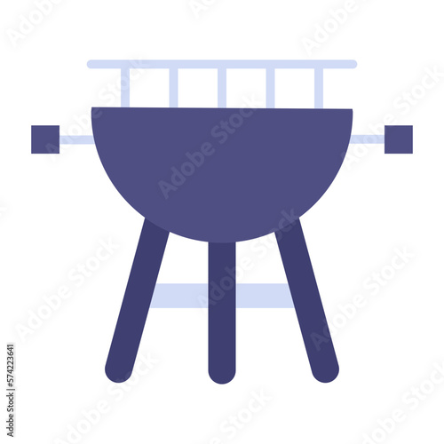 BBQ Grill Flat Multicolor Icon