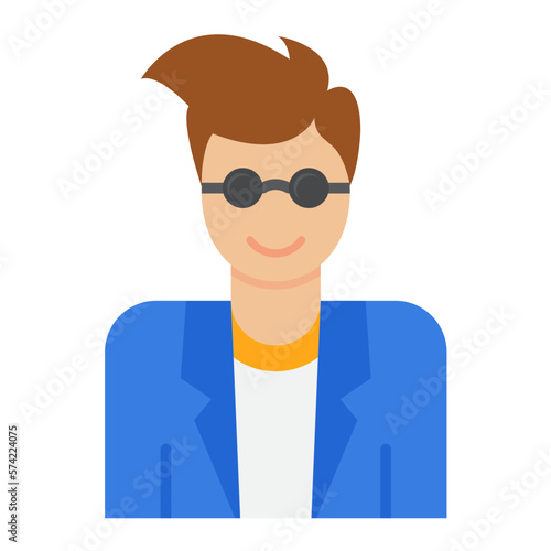 Model Male Flat Multicolor Icon