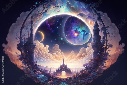 Elysium s Dreamscape  A Luminous Heaven Illustration Generative AI