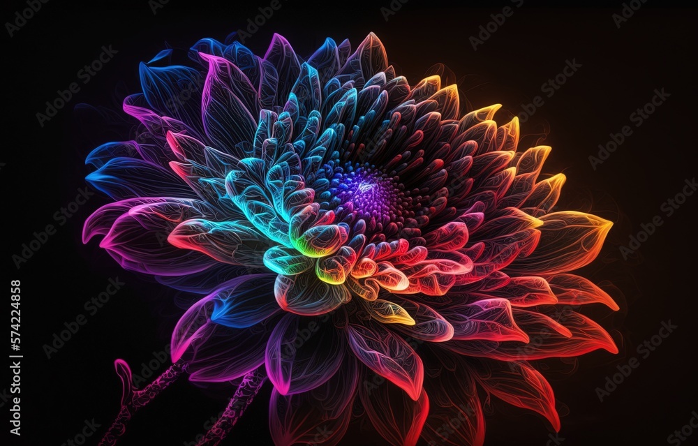 The Illumination of Vibrant Radiance: Neon Flower Generative AI The Illumination of Vibrant Radiance: Neon Flower Generative AI