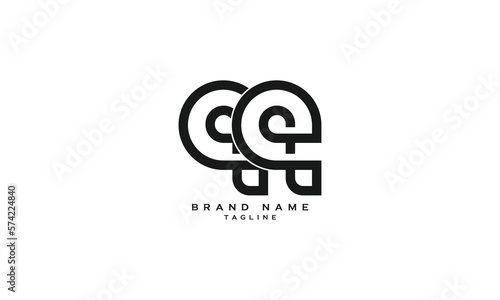 QQ, Abstract initial monogram letter alphabet logo design