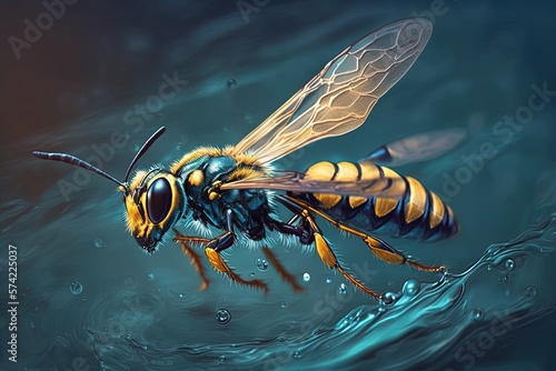 The Wondrous Magic of a Fabulous Wasp’s Flight Generative AI © pngking
