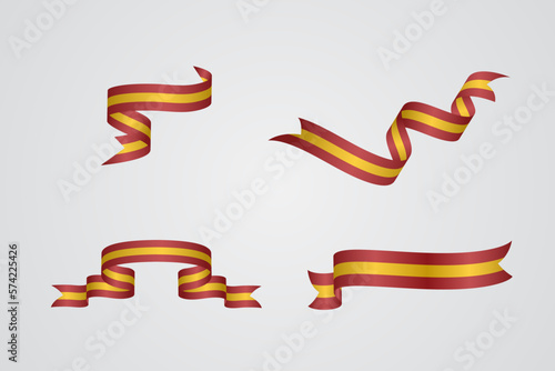 set of flag ribbon with palette colors of Russia for independence day celebration decoration